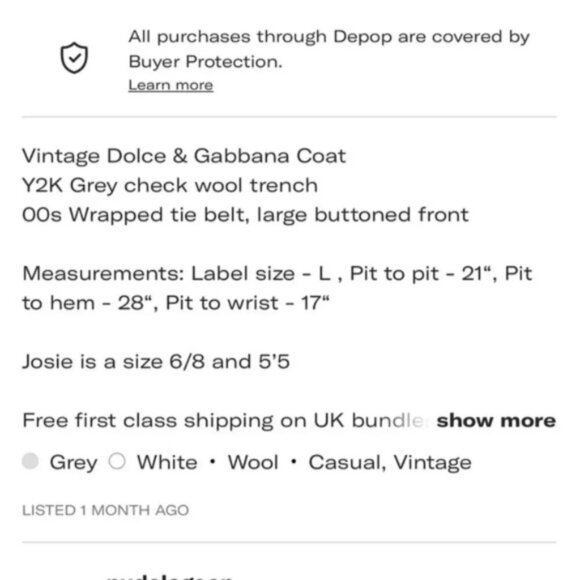 Dolce & Gabbana Vintage Wool Grey Check Plaid Belted Coat 8 - Picture 8 of 16